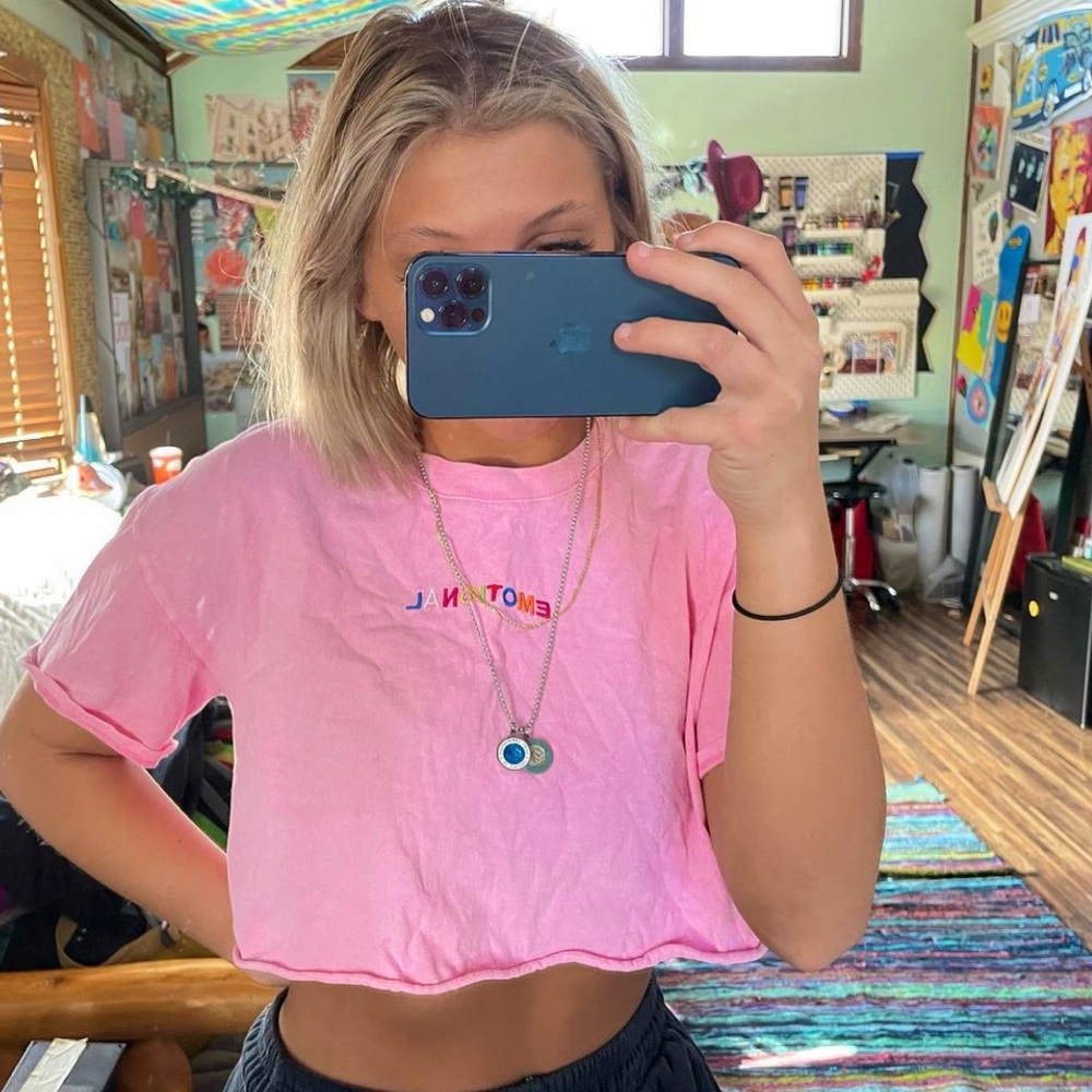 Cropped “EMOTIONAL” T-shirt